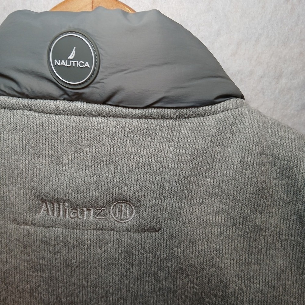 Nautica Women's Puffer Fleece Vest Gray Wind Water Resistant Size Small - Picture 12 of 14